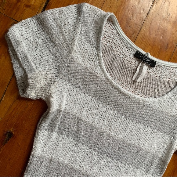 Knit Peplum Top with Stripes and Silver treading - Picture 3 of 7